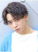 表参道2ブロック刈り上げマッシュ×ツイストパーマアップバング