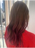 ベージュ×ピンク