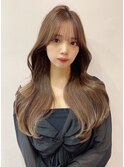 韓国風/レイヤーカット/セミロングヘア/20代/30代