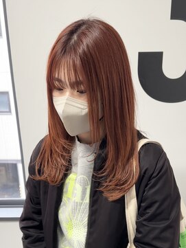 ヨーク(YOKE) 【YOKE】オレンジブラウン顔まわりレイヤーフェイスレイヤー