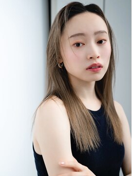 エインアンリー 表参道(AIN.ANLY.) ミルクティーアッシュナチュラルストレート鎖骨ミディアムボブ