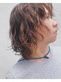 ★大人ボブパーマウルフレイヤーインナカラーウェットヘア