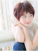 mod's姪浜/ピンクベージュ立体感小顔丸みショートマッシュh