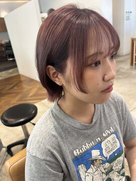 カノエ 山口小郡店(canoe) ピンクカラー×ボブ