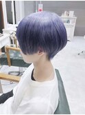 ハンサムショート　ブルーカラー　ネイビーカラー