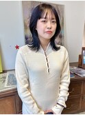 くびれヘアー ブリーチなし 透明感ラベンダー 担当桜桃