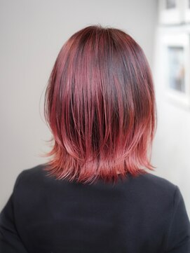 ヘアデザイン ステラ(hair design sTella) 外はねピンクグラデーションカラー