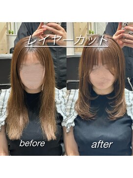 ソヨン 本厚木店(SOYON) レイヤーミディ/髪質改善/前髪カット/20代/30代/40代