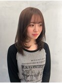 ミニウルフレイヤーカット顔周り前髪韓国ミディアムロング/柏柏