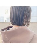 内巻きボブ/重めボブ/くすみベージュ/カーキベージュ