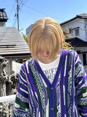 ブロンドベージュ/ダブルカラー/ケアブリーチ/髪質改善/駅南