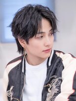 ケアリー 川西能勢口(Carelly)&nbsp;ツイストパーマ七三オールバックマッシュウルフスリークショート