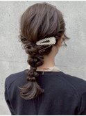 #クリップヘアアレンジ　#編みおろしヘアアレンジ