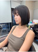 縮毛矯正ストレートくびれヘアヘアアレンジアプリコットオレンジ