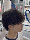 波巻きパーマメンズツイストスパイラルパーマツーブロック