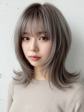 アポロ 横浜駅店(apollo) xカット//ホワイトグレージュ/レイヤーカット/チェリーブラウン