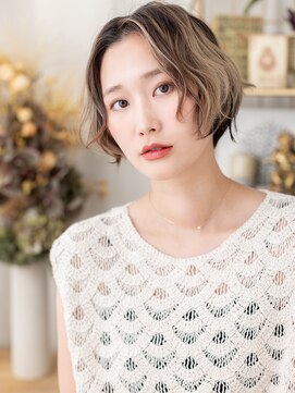 カバーヘア ブリス 川口(COVER HAIR bliss) パラパラブリーチくせ毛風抜け感k小顔ショートボブa20代30代!