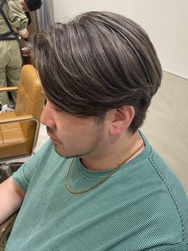 ピークアブー 銀座並木通り(PEEK-A-BOO) センターパート/ハイライト/グレージュ/大人メンズヘア