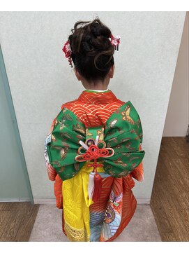 訪問着・大人女子・夜会巻・アップ・着付け・クラシック・七五三