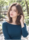 顔周りレイヤー×グレージュ×透明感