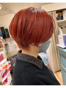 アルーシェ 新宿店(Alushe) ショートボブ　オレンジヘア