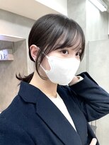 ヴェイン 渋谷(vain)&nbsp;顔周りカット くびれヘア ミディアムレイヤーカット 前髪 渋谷