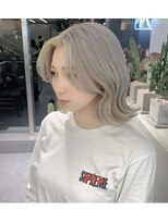 ファイブバイジエクト 堀江(FIVE by The Ect)&nbsp;顔まわり小顔カット×ホワイトベージュ×エギョモリ韓国風☆8