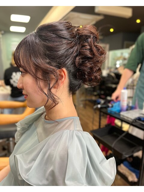 華やかキュートヘアセット　結婚式やお呼ばれに