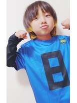 ランプヘアー(LAMP HAIR)&nbsp;キッズブリーチオンカラーアニメヘア裾デザイン黒髪×イエロー