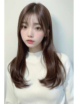 トクテ 吉祥寺(tokute) くびレイヤーエモージュ前髪ピンクベージュワンカール/吉祥寺