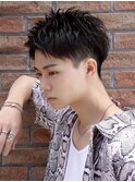 アップバング束感ショート刈り上げツーブロックマッシュウルフ