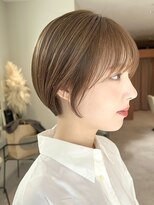 ノラギンザユー(NORA GINZA/U)&nbsp;丸みショートマッシュコンパクト黒髪ベージュショート前髪あり