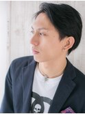 アップバングで旬の七三分けマッシュウェットスタイルf戸田公園