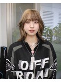 レイヤーウルフカットベージュブラウンローライトミックスカラー