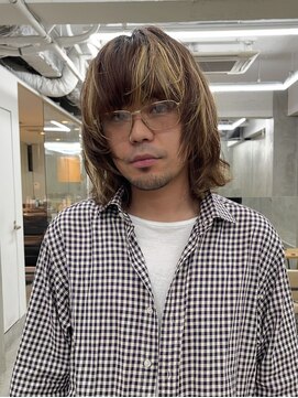 スー 渋谷(suu) メンズカットメンズロングレイヤーハイライトカラーカットカラー