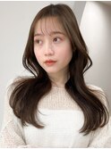 くびれヘアアプリコットオレンジ夏ヘアハイライトカラー