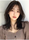 韓国レイヤーカット/顔まわりレイヤー/ミディアムレイヤー