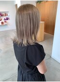 ダブルカラー、ブリーチリタッチ、ホワイトベージュ