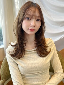 バイオレット 表参道店(Violet) ハッシュカットミディアムレイヤーブラウンカラー顔まわりカット