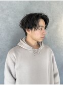 センターパートマッシュ
