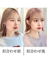 アフロートリノ(AFLOAT Leino)&nbsp;【修】20代30代40代◎透明感カラー×韓国切りぱなしボブ