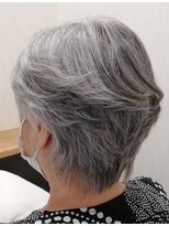 ヘアーカルチャー おゆみ野店(HAIR CULTURE) スタイリングショートグレイヘア小顔ボブ耳掛けショートボブ