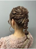 結婚式お呼ばれヘアセット　セットアップ　ミディアムセット