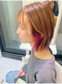 【MALUNA ペコ】ボブ×透けるインナーカラー