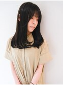 レイヤーカット/ワンカール/オリーブブラック