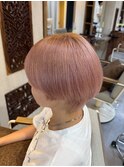 ホワイトピンク/ショートボブ
