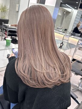 サンク 原宿 表参道(cinq) 韓国ヘア顔周りレイヤーミルクティーベージュグレージュカラー