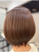 髪質改善ショートナチュラルボブ/透明感ブラウン
