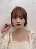 ストレートくびれヘアアプリコットオレンジ夏のヘアアレンジ