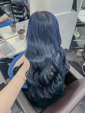 ミシェリー 新宿店(misherry) ネビージュボブルフ黒髪ブルーカラーブルーブラック新宿